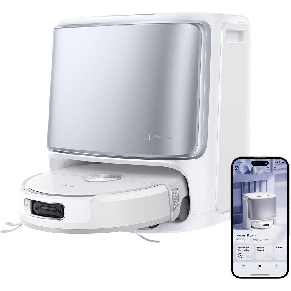 שואב אבק רובוטי שוטף Narwal Flow לבן/כסוף