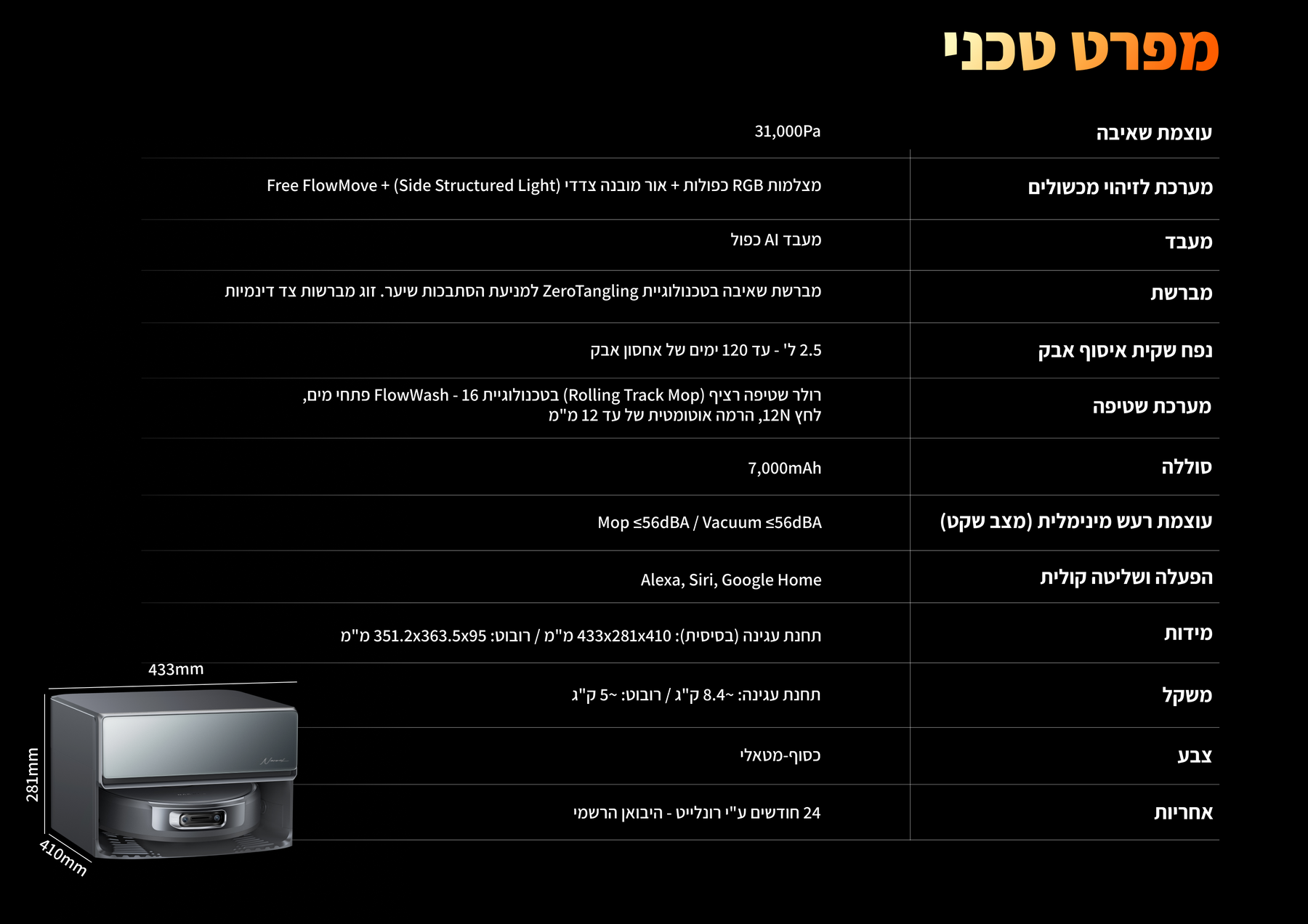 שואב אבק רובוטי עם תחנת חיבור לניקוז Narwal Flow 2 feature image