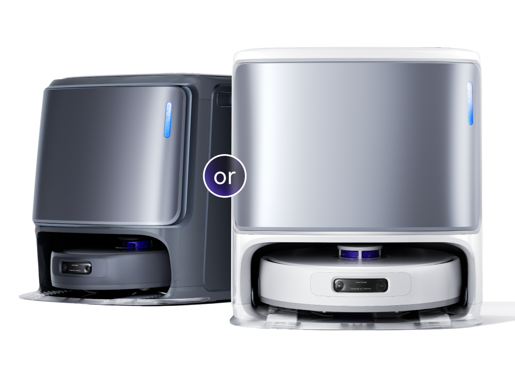 The image shows the Narwal Freo Z Ultra robot vacuum and mop, available in two color options: dark gray and white.