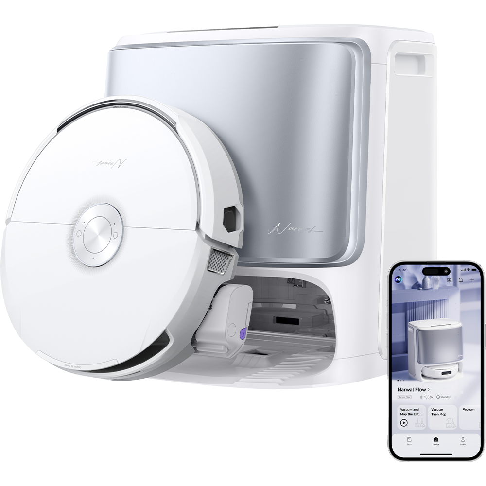 שואב אבק רובוטי שוטף  Narwal Flow לבן/כסוף
