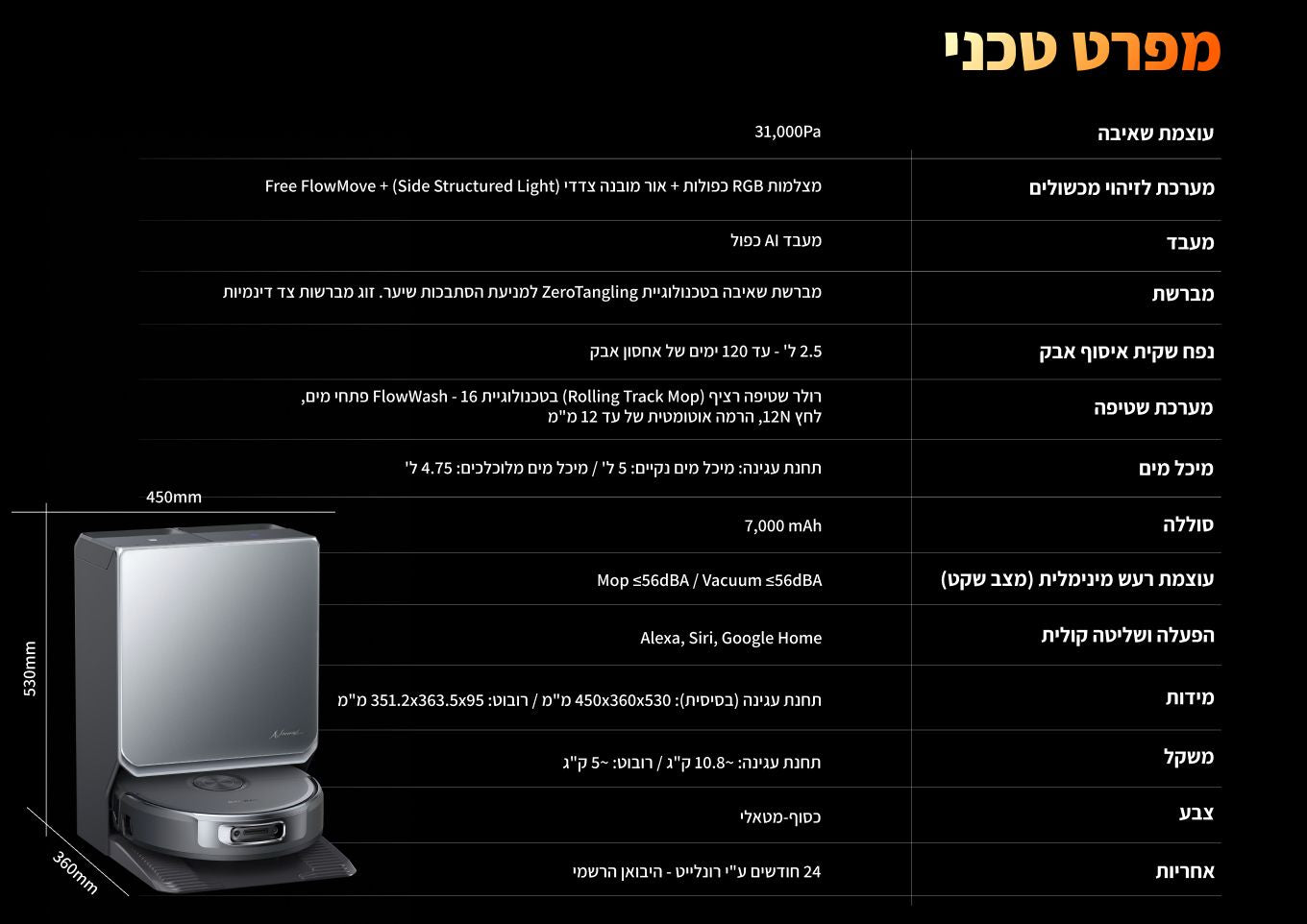 שואב אבק רובוטי שוטף  Narwal Flow 2- כולל ערכת תחזוקה מתנה feature image